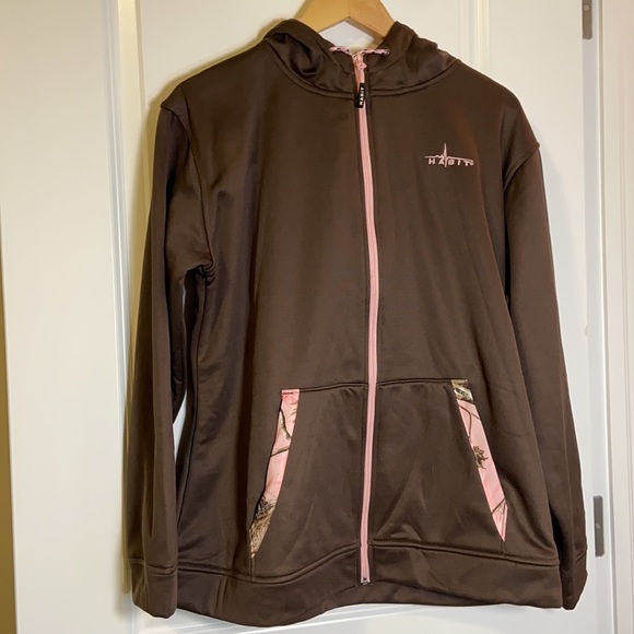 Habit brown and pink cedar branch hooded jackets - Picture 2 of 12